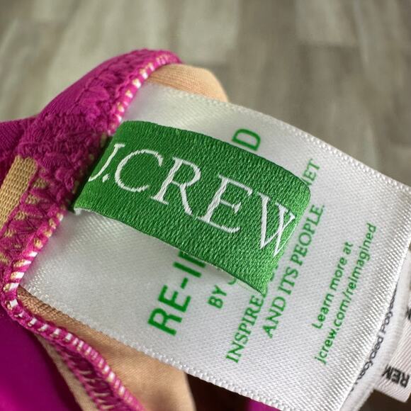 J.Crew Ruched one-shoulder one-piece Swimsuit in Radiant Fuchsia Size 4 #BC108 - Picture 3 of 8